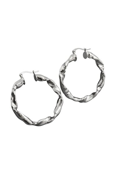 stainless steell Twist Hoop Earrings Tarnish Resistant Stainless Steel Silver...