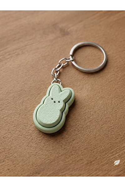 MidoriWorks Clicker Rabbit Keychain - Stress Relief Fidget Toy & Aesthetic Ba...