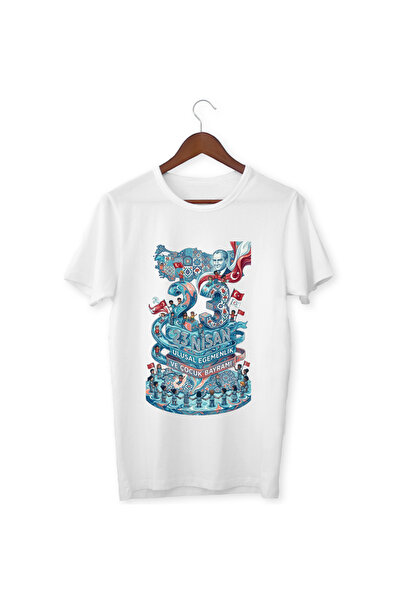 ALPŞAN TİCARET Μπλουζάκια 23 Απριλίου Μπλουζάκι 23 Απριλίου Λευκό μπλουζάκι γ...