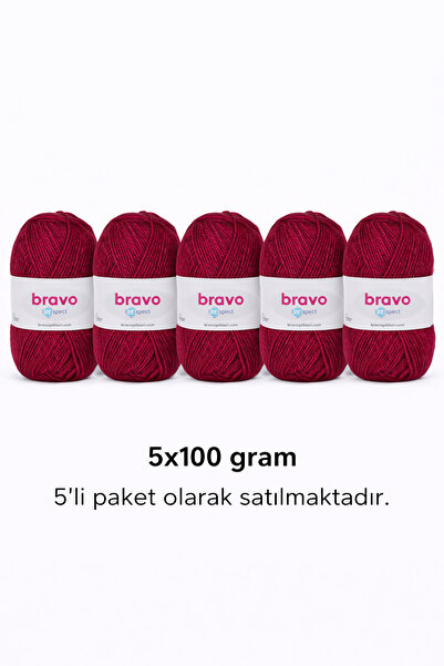 Bravo Respect 50 Burgundy 100Gr 230Mt Knitting Yarn