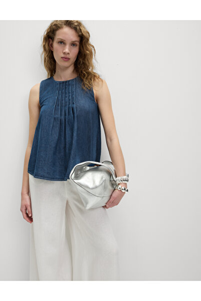 Marks & Spencer Saf Pamuk Denim Bluz