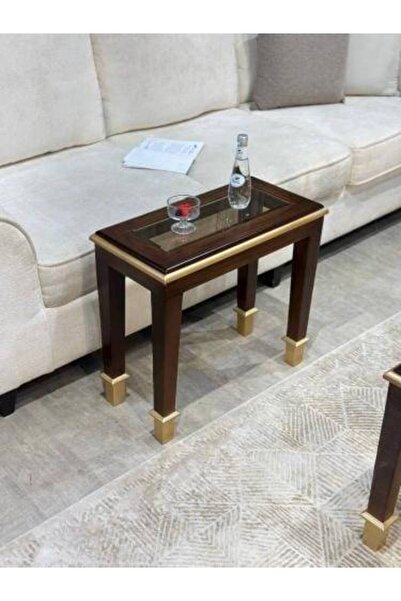 LAMST Elegant Brown Wooden Service Table