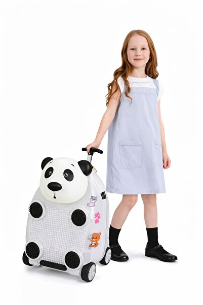 NO BRAND Valiză troler copii ride-on cu roți, bagaj cabină, design animăluț, ...