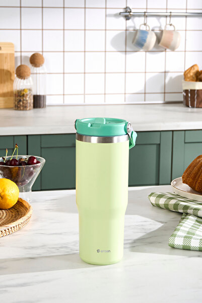 Emsan Star Ice Pipetli Çelik Sızdırmaz Termos Mint 900 ml
