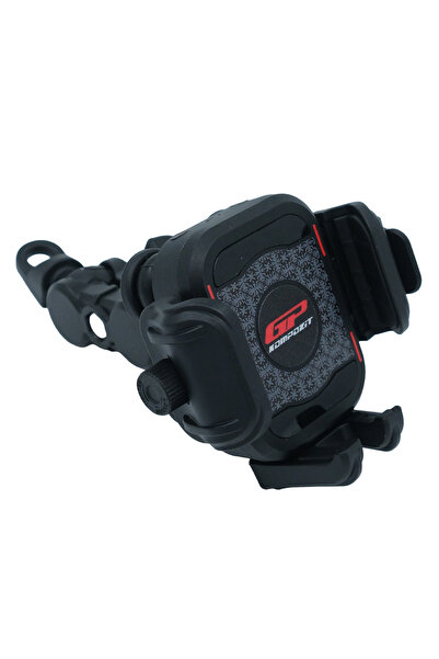 GP KOMPOZİT حامل هاتف TTR16 Universal مع وحدة اهتزاز وقاعدة مرآة، أسود