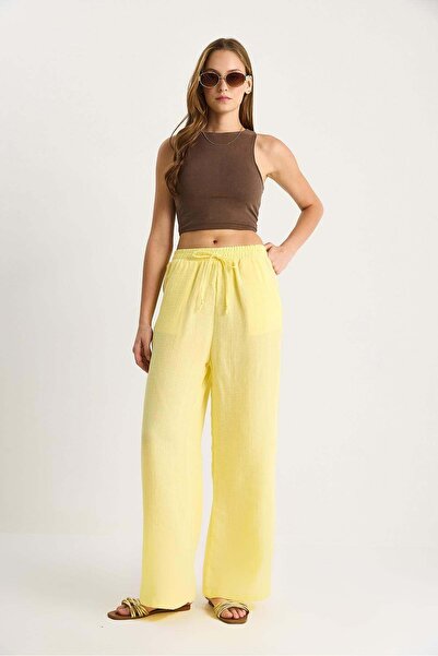 ikomteks Comfortable Fit Muslin Palazzo Trousers