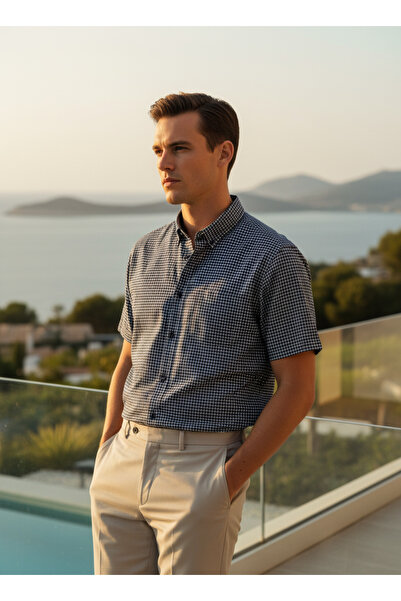 SÜVARİ Πουκάμισο με χαλαρή εφαρμογή, με τσέπες, με σχέδια, κοντομάνικο, σε σκ...