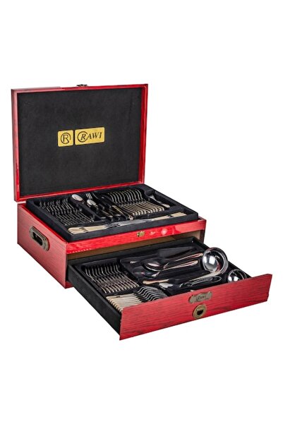 RAWI Set de tacâmuri din oțel inoxidabil, 84 de piese, într-o elegantă cutie ...