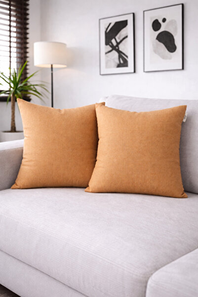 GOCCIA HOME 2'li Keten Görünümlü Kırlent Kılıfı Camel