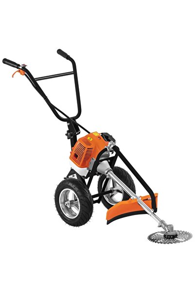 Kraft Petrol lawn mower with wheels, brushcutter, 2-stroke engine, 5.2 HP,