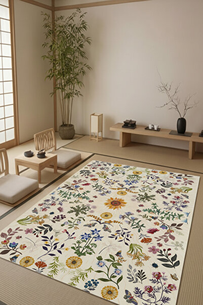 Dally Home Dijital Kaymaz Baskılı Yıkanabilir Salon Halısı Mutfak Halısı Yolluk