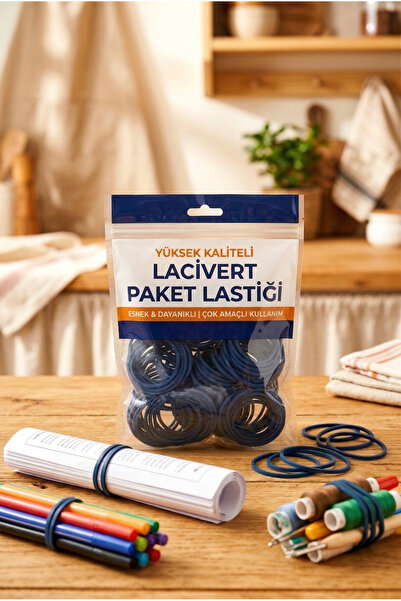 Shopping Faster 1 Adet - Paket Lastiği Lacivert Renkli %100 Kauçuk|