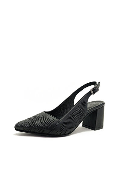 GDT Ayakkabı Genuine Leather Matte Black Color Thick Heel 35-36-37-38-39-40-4...