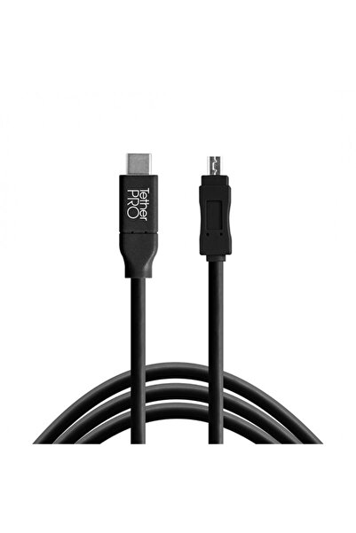 Tether Tools كابل تيثر برو من USB-C إلى 2.0 ميني-بي 8-بين - أسود