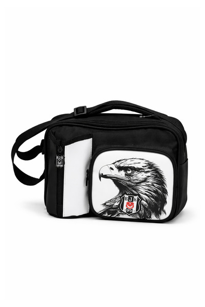 Beşiktaş Licensed Eagle Patterned Lunch Bag with Rubber Logo and Water-Repell...