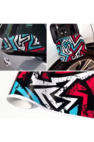 ÖZGÜL REKLAM Grafiti geometrik kaplama sticker Motor Sticker - Bisiklet Stick...