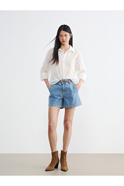 LC Waikiki Women's Jean Shorts with Waist Belt from Uzg Store for Style Enthu...