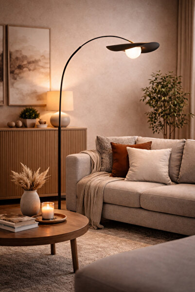 N.zone مصباح أرضي مودرن بإضاءة دافئة وتصميم أنيق يضيف لمسة فخامة وعصرية لغرف ...