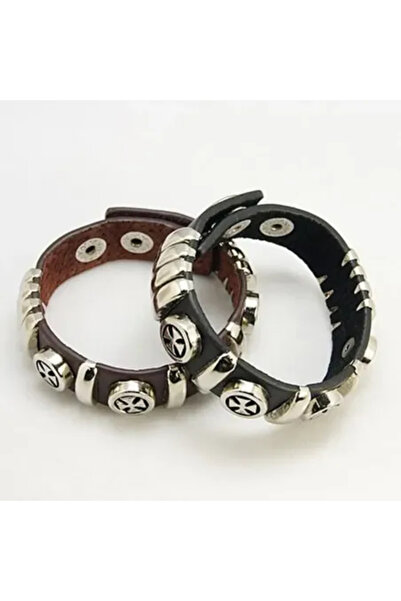 GemSale Brățări piele cu ținte în cruce