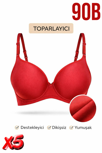 PRUSA İÇ GİYİM Women's Padded (Supported) B Wired t Shaping / Sculpting Red B...