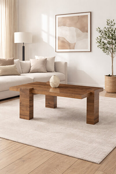 Atolye Casa 70x110cm Ceviz Orta Sehpa Sabit Dikdörtgen Diamond Model