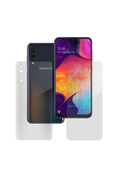 SILKASE Set of 2 foils for Samsung A50, phone protection, silicone