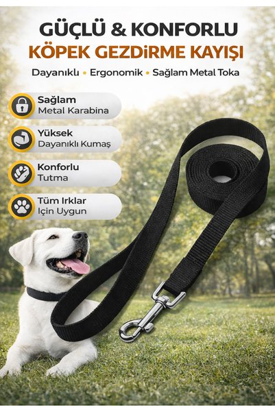 Vi Caro Köpek Gezdirme Kayışı Güçlü Metal Karabina Dayanıklı Konforlu Tasma K...