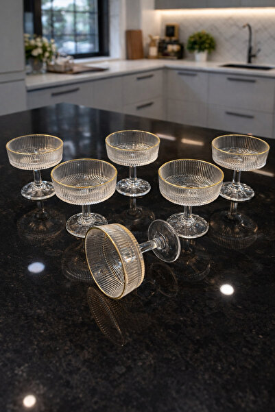 CHANCE GİFT وعاء زجاجي للحلوى بقاعدة ذهبية اللون - ماغنوليا، وعاء للآيس كريم ...