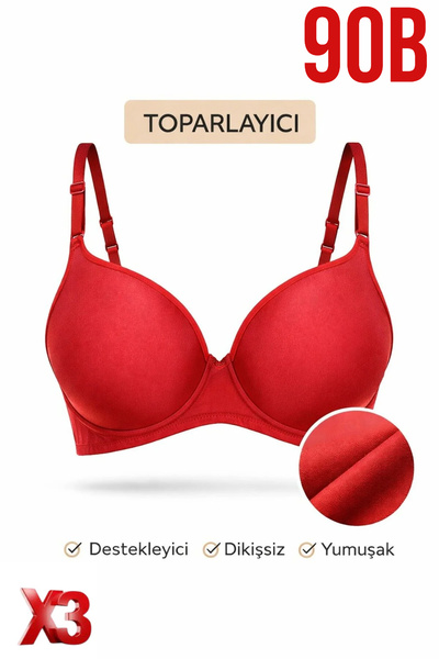 PRUSA İÇ GİYİM Women's Padded (Supported) B Wired t Shaping / Sculpting Red B...
