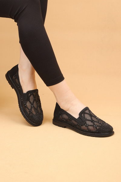 Nilsa Shoes Γυναικεία Μαύρα Πέτρινα Λεπτομερή Καλοκαιρινά Ορθοπεδικά Παπούτσι...