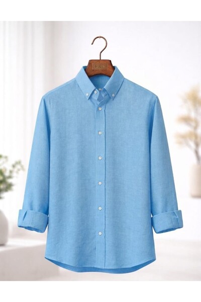 YNGMENCLASS 100% Cotton Linen, Breathable, Light Textured, Button-Up Collar, ...