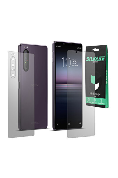 SILKASE Set of 2 matte films for Sony Xperia 1 II, phone protection, silicone