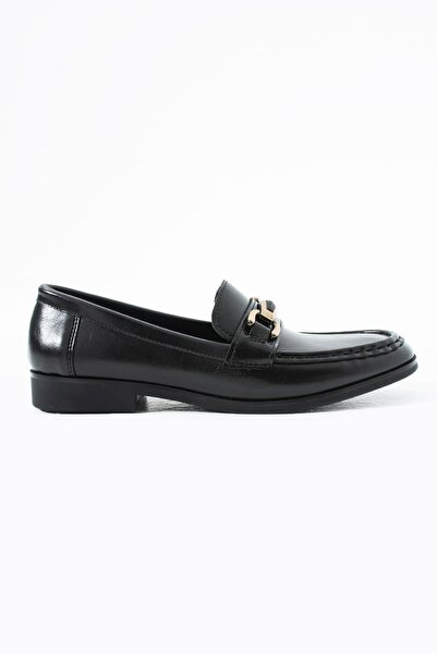 Siena Shoes Solvian Γυναικεία Πόρπη με Λεπτομέρειες Loafer Μαύρο
