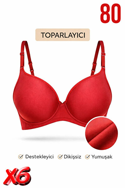 PRUSA İÇ GİYİM Women's Padded (Supported) B Wired t Shaping / Sculpting Red B...