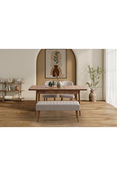 Vivense Pera Açılır Mutfak Masa Takımı, Atlantik Çam Krem