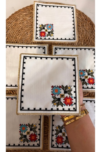 Handmade Nakışlı kokteyl sunum peçetesi