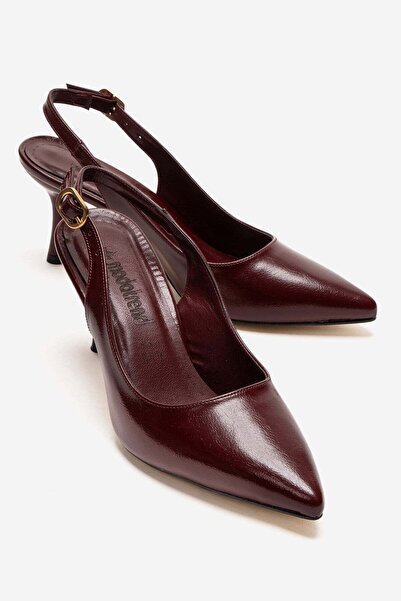 CCWAY AYAKKABI Sandale cu toc subțire, cu spatele deschis și vârf ascuțit, RO...