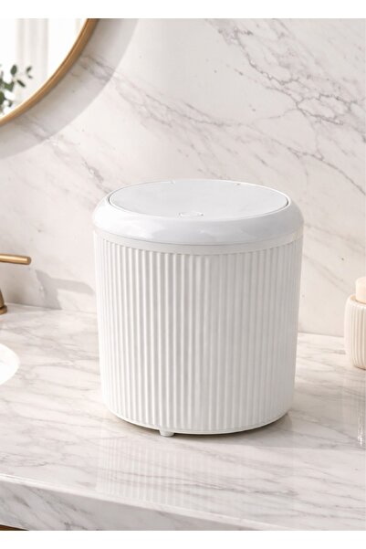 decorev Modern Striped Design with Click Lid – Stylish and Compact Bathroom T...