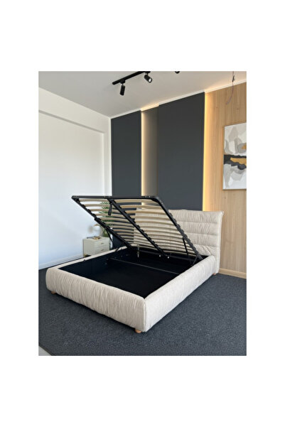 MarketMob Pat Prestige 180x200 Pat cu spațiu de depozitare tapițat Bej