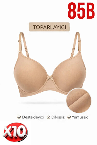 PRUSA İÇ GİYİM Women's Padded (Supported) Underwire Gathering Beige Bra X10 (...