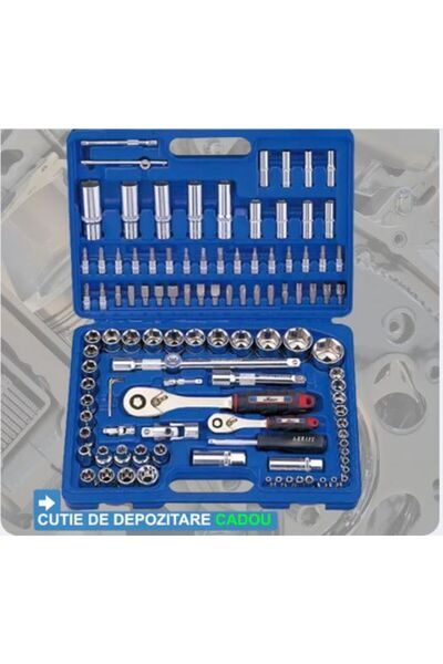 SimpluAcasa Complete Socket and Bit Set, 108 Pieces, OL Chrome-Vanadium, with...