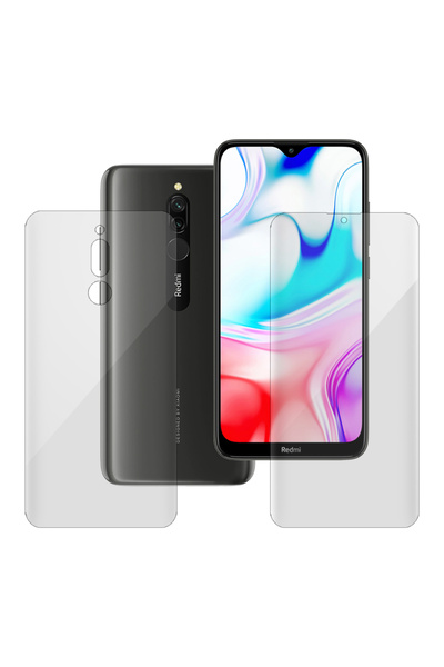 SILKASE Set of 2 foils for Xiaomi Redmi 8, phone protection, silicone
