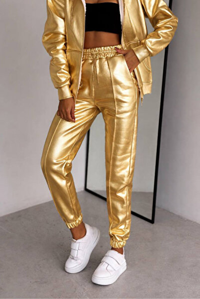 Noa&Noa Metallic Jogger Pants - Yellow Yellow