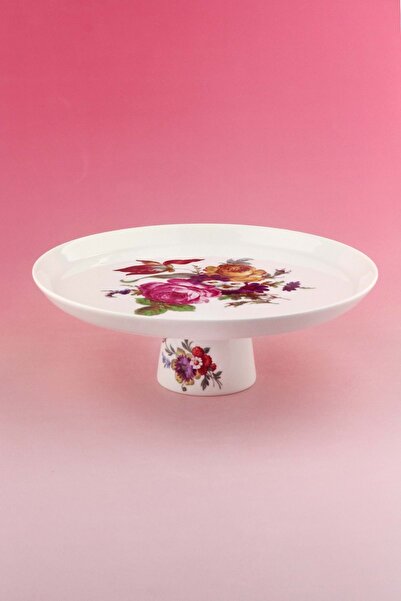 Bursa Porselen Dekor Bouquet Porcelain Footed Plate