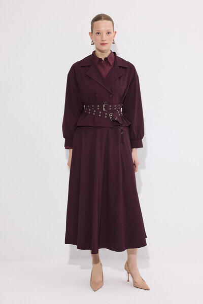 Touché Privé بدلة تنورة سترة بحزام