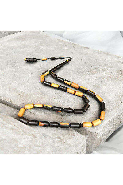 İnan Tesbih سبحة خشب الأبنوس ذات اللون الطبيعي والخاص، موديل كبسولة طويلة القطع