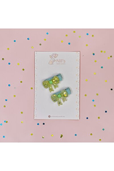 Nills Baby & Kids Sparkling Bow Figured Pencil Clip - Mint 2-Pack