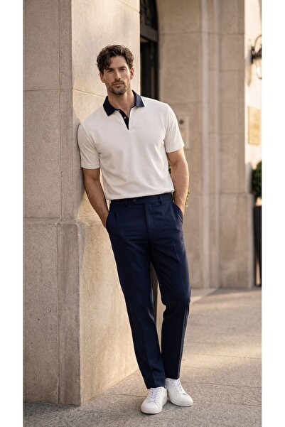 Valiberta Arthur Regular Fit Nova Pike Fabric Polo Collar T-Shirt - White