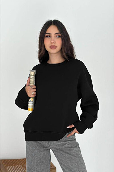 Noa&Noa Basic Sweat with Side Pockets - Black Black