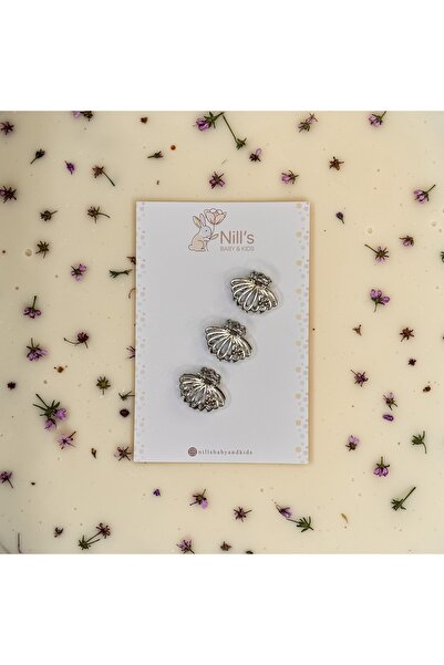 Nills Baby & Kids Sea Shell Form Mini Latch Buckle - Silver 3-Piece Set